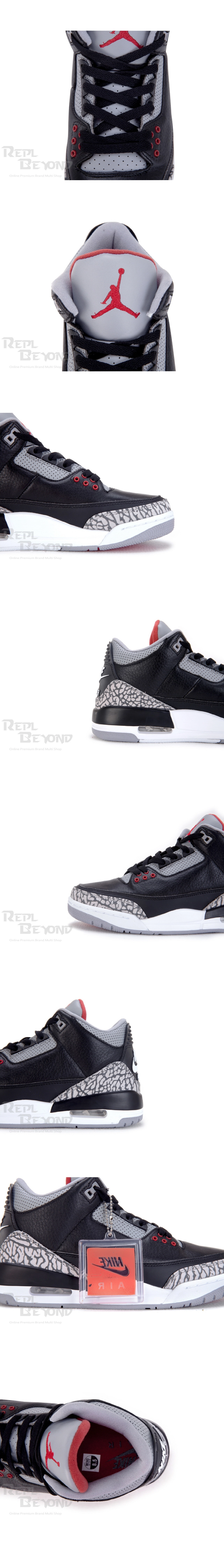 [AIR JORDAN] 정품급 에어조던3 리트로 블랙 시멘트 854262-001 남성용#