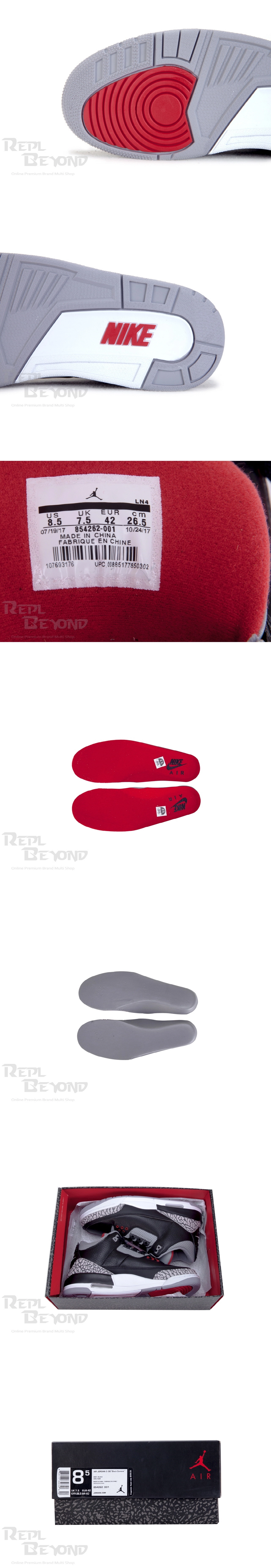 [AIR JORDAN] 정품급 에어조던3 리트로 블랙 시멘트 854262-001 남성용#