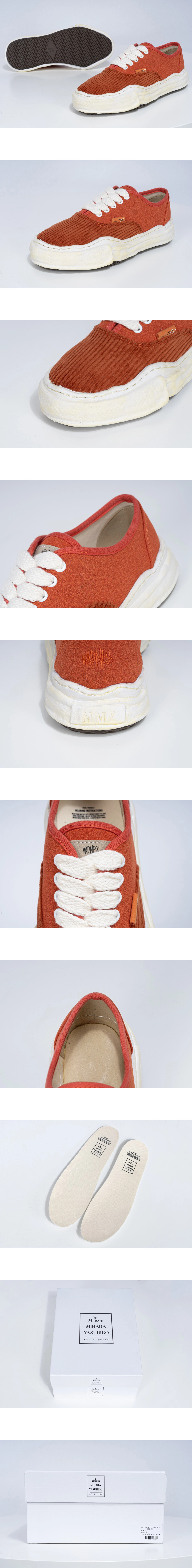 [MIHARA YASUHIRO] 20FW 미하라 야스히로 X 매드니스 로우컷 스니커즈 코듀로이 오렌지 (GO)