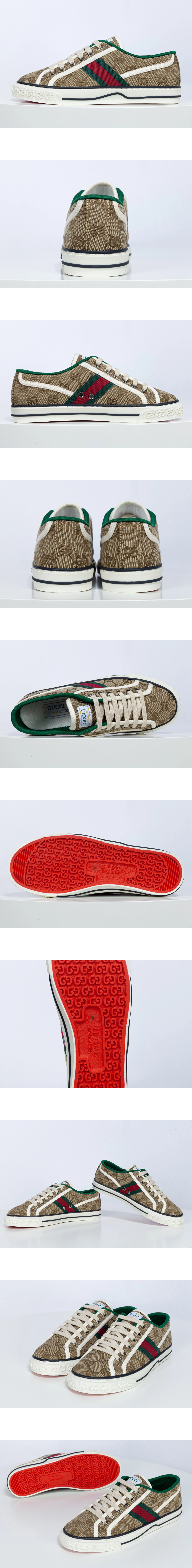 [GUCCI] 20SS 구찌 테니스 1977 스니커즈 베이지/에보니 GG 캔버스 남녀공용 (GO)