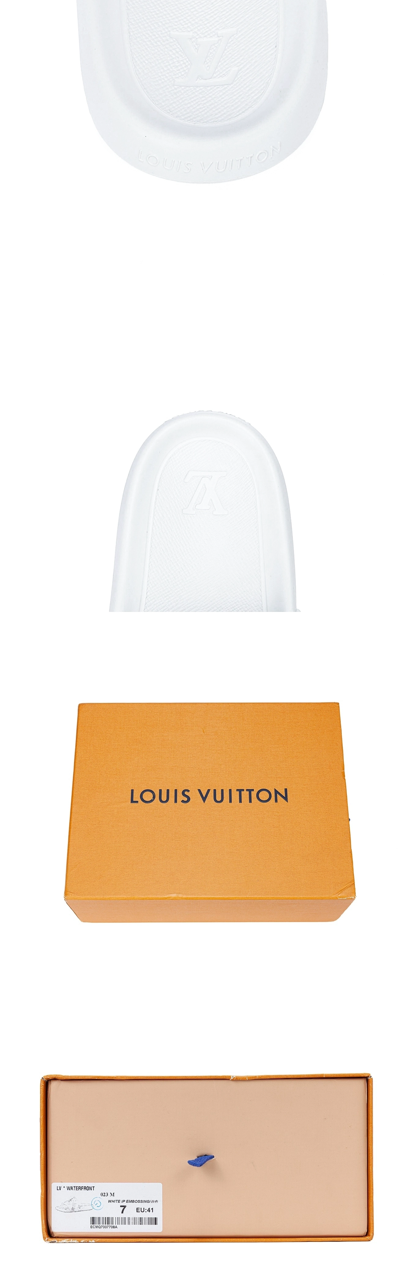 [LOUIS VUITTON] 루이비통 모노그램 워터프런트 뮬 슬리퍼 화이트 1A9FK5