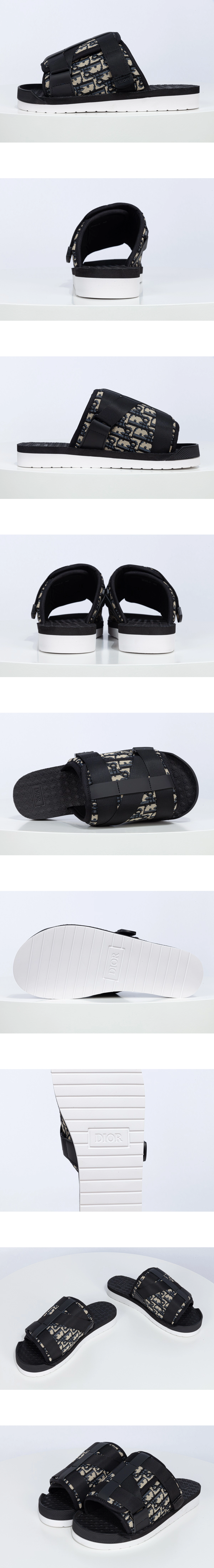 [DIOR] 디올 오블리크 자카드 알파 샌들 블랙 3SA081YXV_H961 남성용