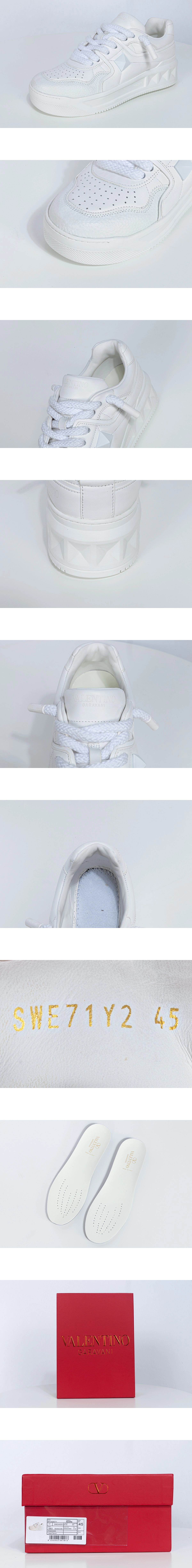 [Valentino] 발렌티노 ONE STUD 로우탑 스니커즈 화이트 남녀공용 (CC)