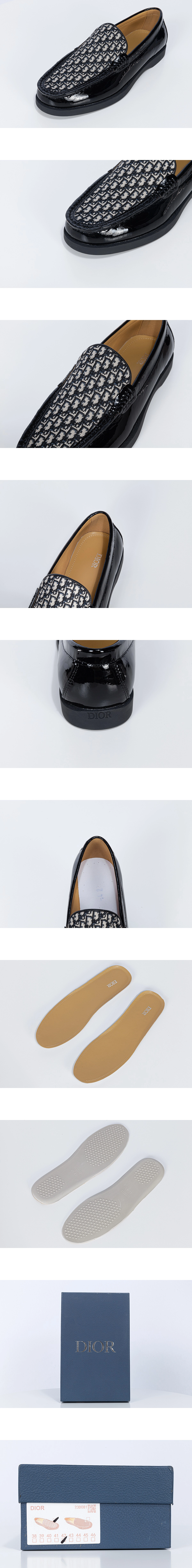 [DIOR] 디올 오블리크 그랑빌 래더 로퍼 남성용 (CC)