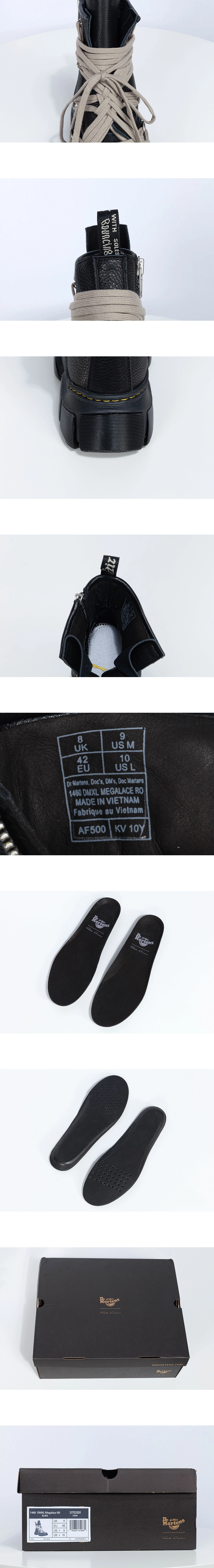 [Rick Owens] 릭 오웬스 닥터 마틴스 1460 DMXL 메가 레이스 부츠 남성용 (PD)