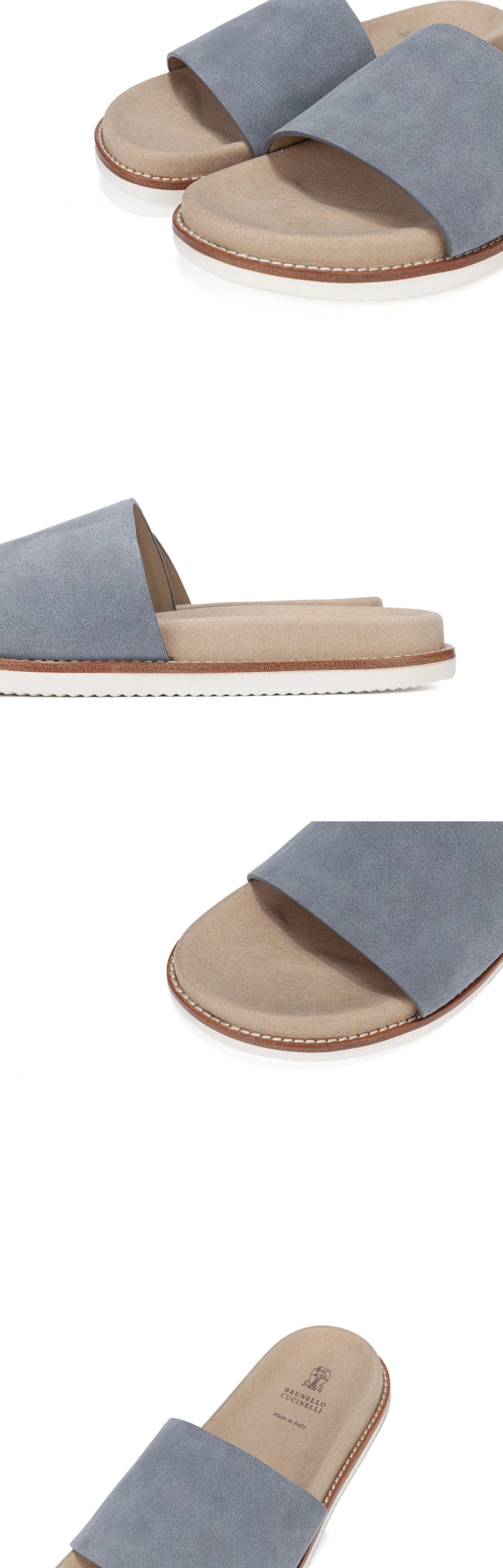 [BRUNELLO CUCINELLI] 브루넬로 쿠치넬리 스웨이드 어반 슬라이드 마린그레이 남녀공용 (MK)