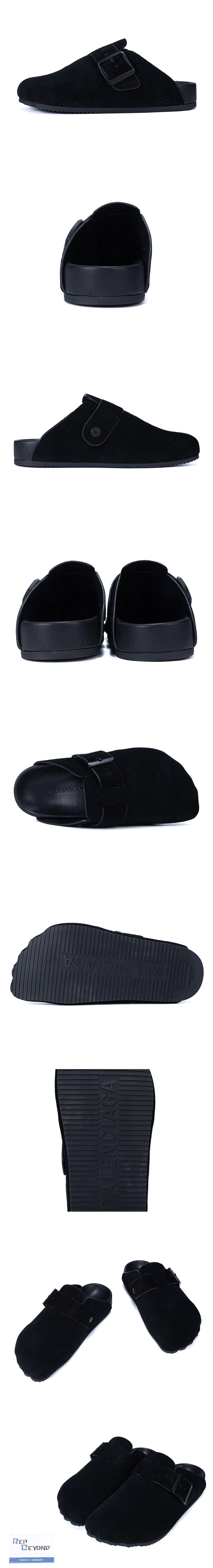 [BALENCIAGA] 발렌시아가 스웨이드 카프스킨 선데이 뮬 블랙 남녀공용 (MK)