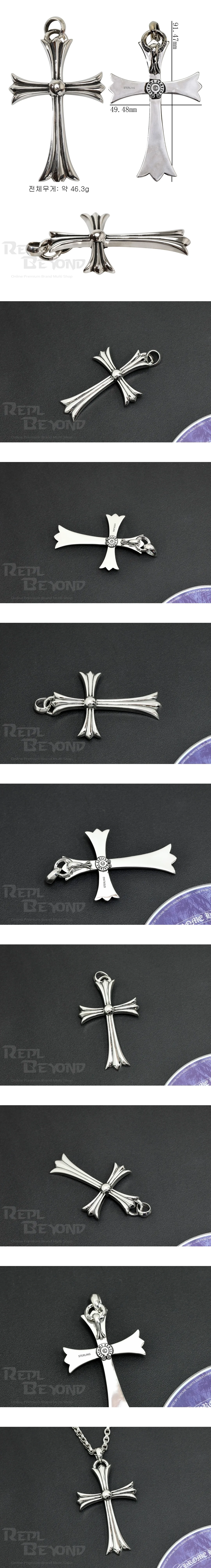 [CHROME HEARTS] 크롬하츠 실버 십자가 펜던트 L91mm W49mm