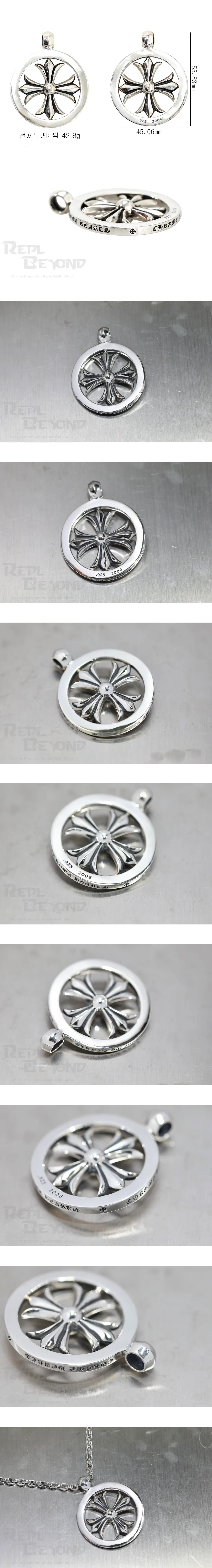 [CHROME HEARTS] 크롬하츠 크로스 서클 팬던트 L56mm