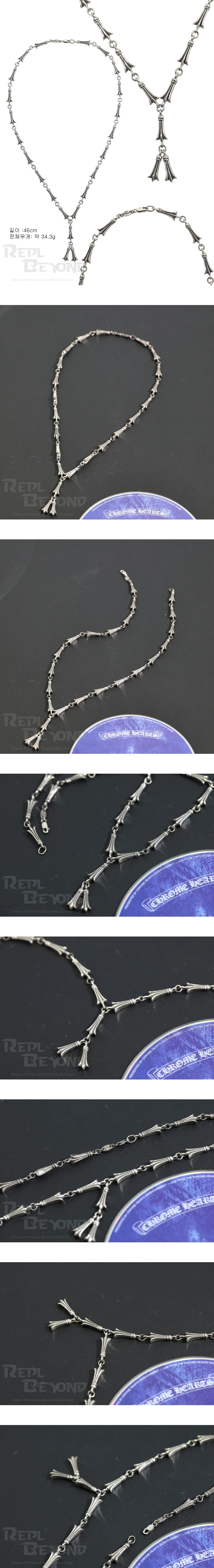 [CHROME HEARTS] 크롬하츠 크로스 테일 네크리스 L46cm