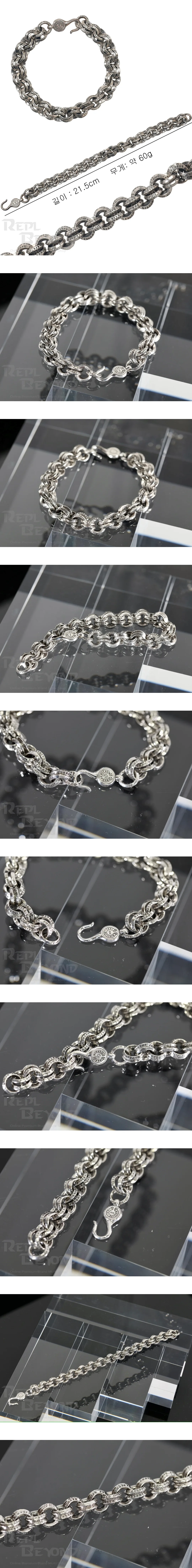 [CHROME HEARTS] 크롬하츠 더블링 체인 팔찌 L21.5cm