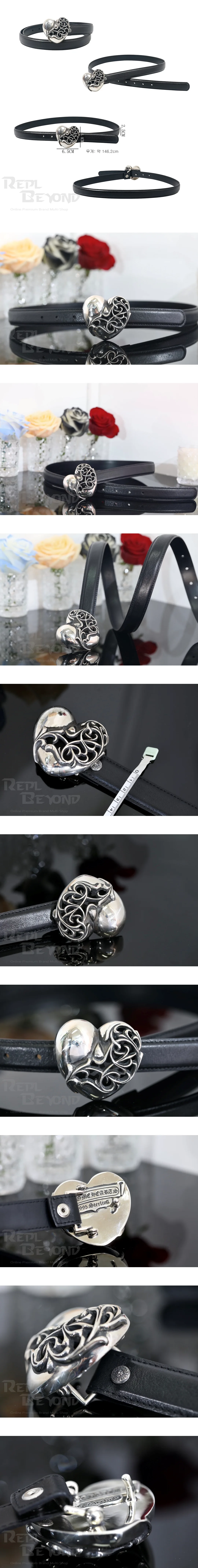 [CHROME HEARTS] 그롬하츠 하트 버클 벨트