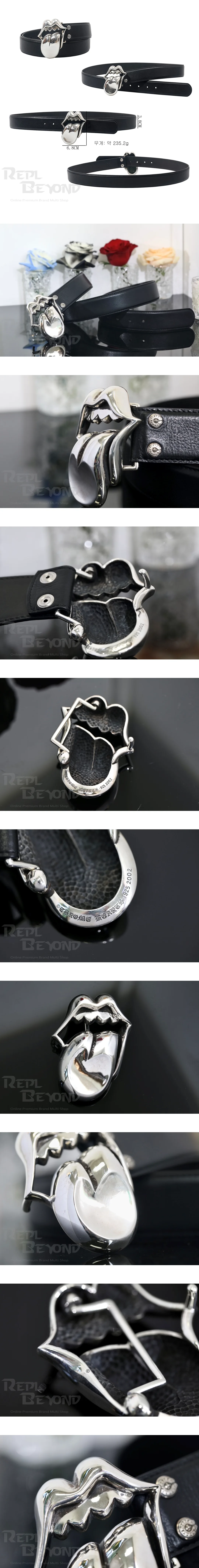 [CHROME HEARTS] 그롬하츠 롤링스톤즈 벨트스트랩 버클 벨트