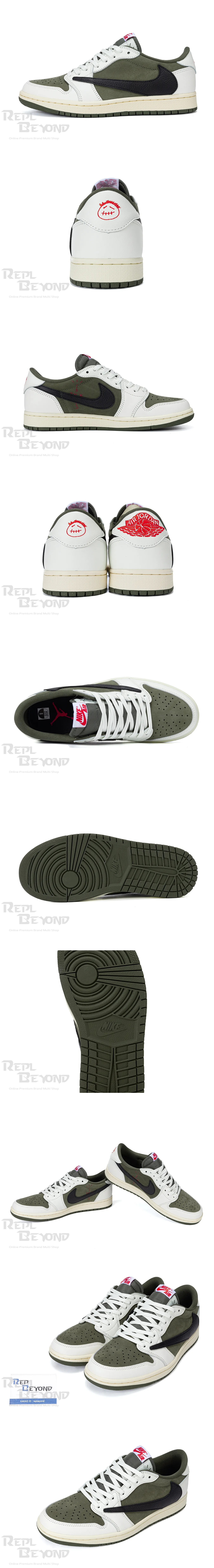 [AIR JORDAN] 에어조던 1 x 트래비스 스캇 레트로 로우 OG SP 리버스 올리브 DM7866-200 남녀공용 (LJR)