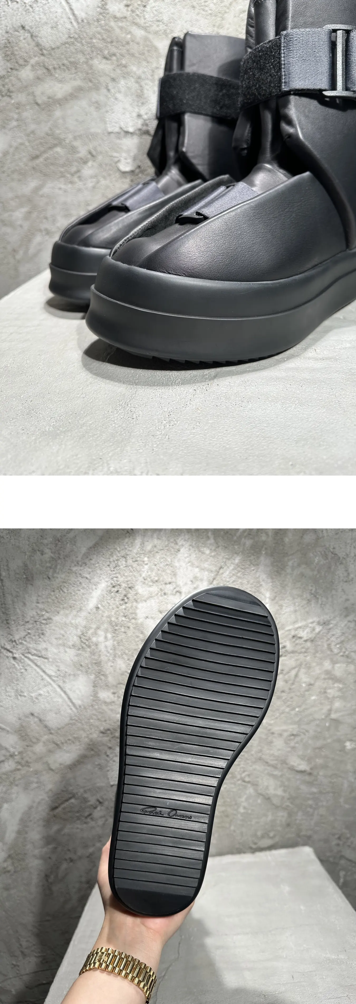 [RICK OWENS] 릭오웬스 버클 가죽 앵클 부츠 블랙 남녀공용(EG)