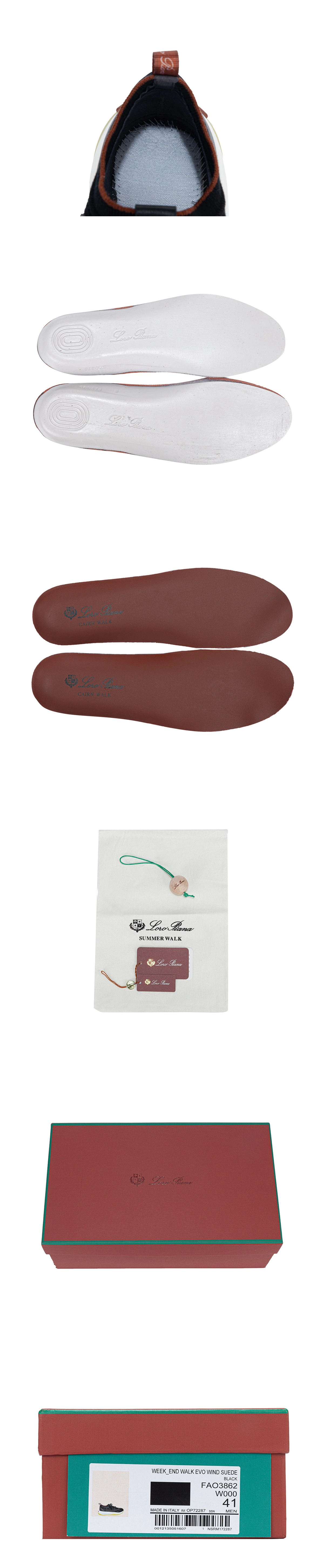 [LORO PIANA] 로로피아나 410 LP 워크 위시 스니커즈 블랙 FAO3862_MB97 남성용