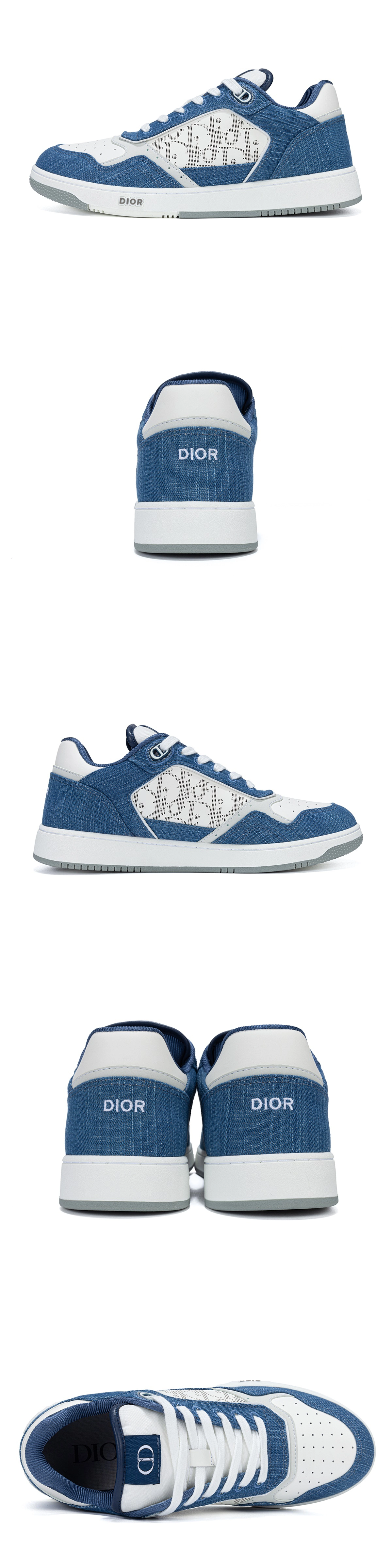 [DIOR] 디올 B27 로우탑 Oblique Galaxy 스니커즈 블루 데님 3SN272ZAC_H580 남녀공용
