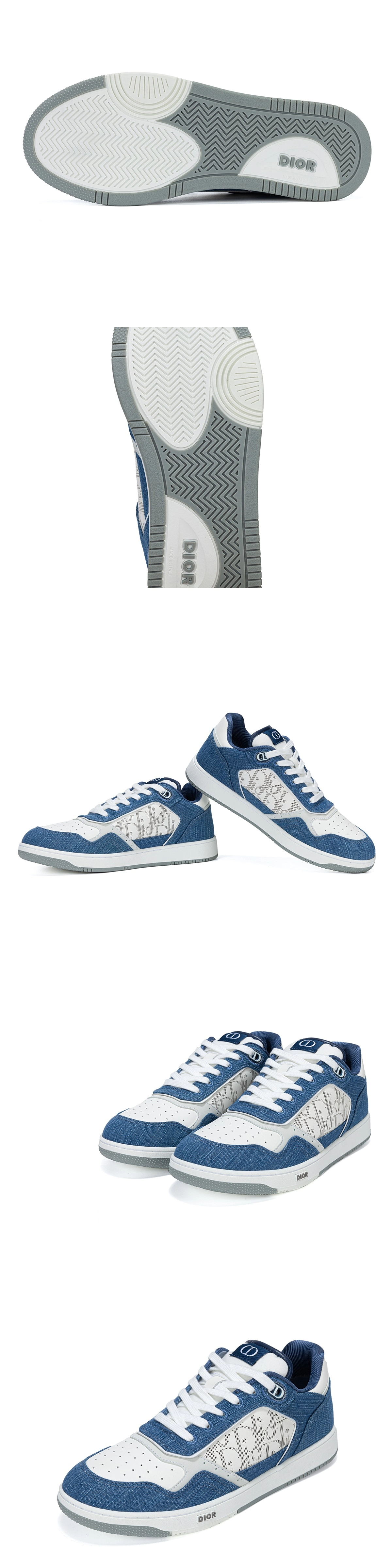 [DIOR] 디올 B27 로우탑 Oblique Galaxy 스니커즈 블루 데님 3SN272ZAC_H580 남녀공용