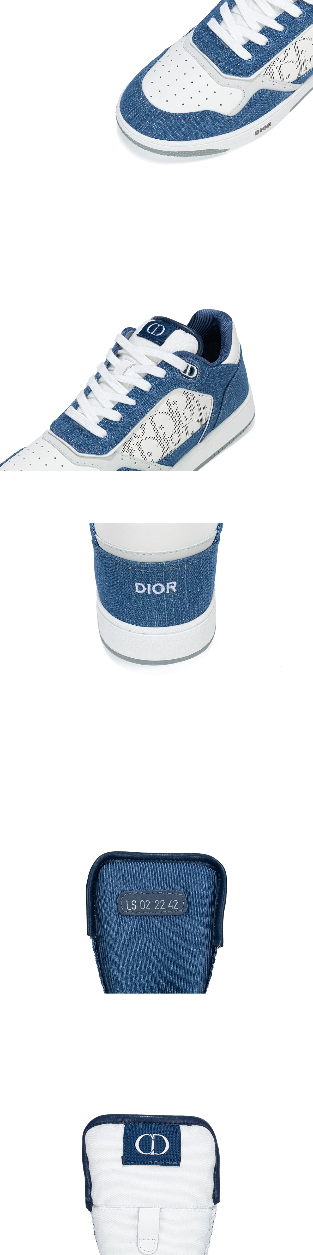 [DIOR] 디올 B27 로우탑 Oblique Galaxy 스니커즈 블루 데님 3SN272ZAC_H580 남녀공용