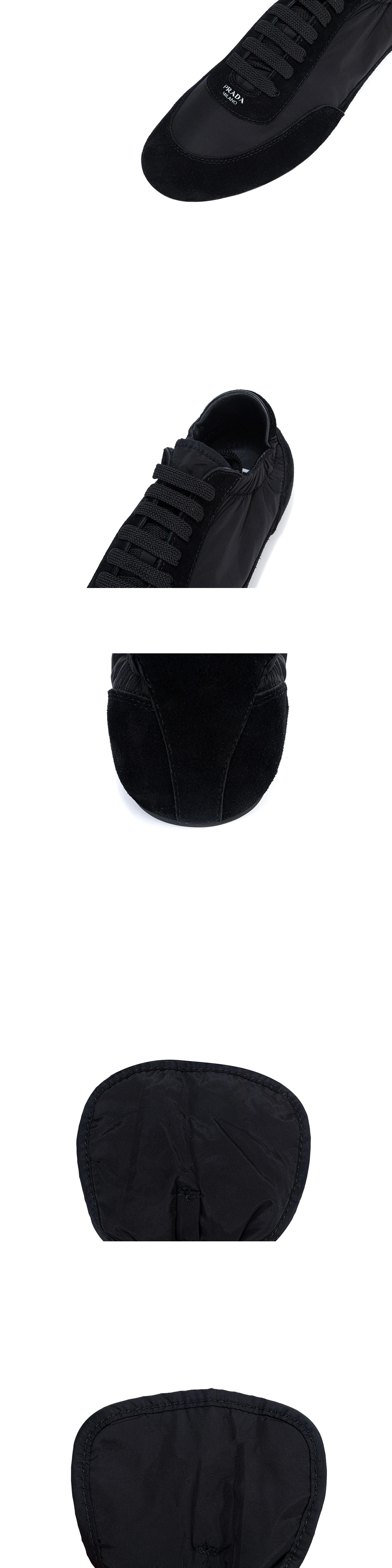 [PRADA] 프라다 컬랩스 리나일론 및 스웨이드 엘라스틱 스니커즈 블랙 2EG479_D7C_F0002_F_G001 남녀공용