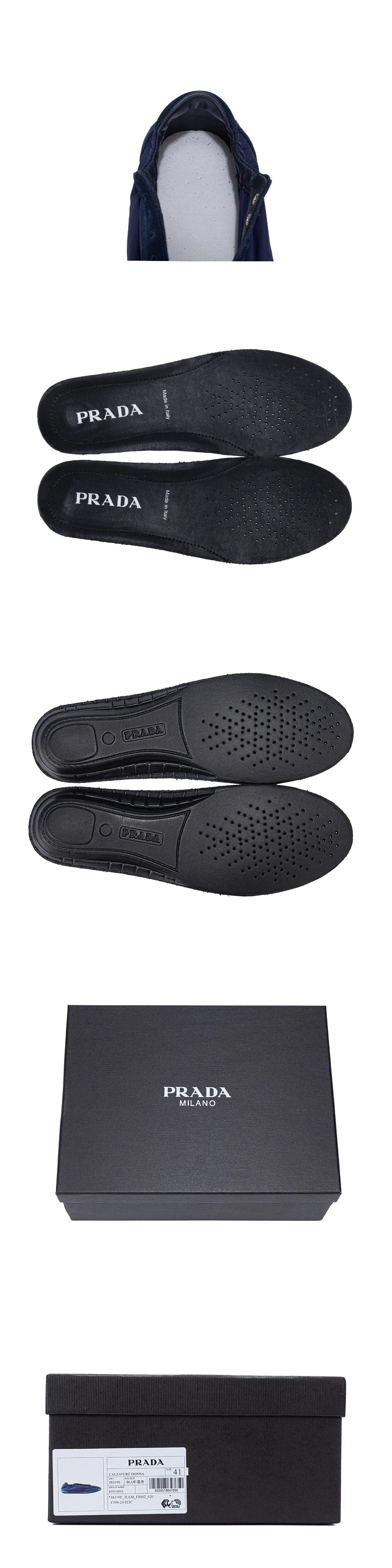 [PRADA] 프라다 컬랩스 리나일론 및 스웨이드 엘라스틱 스니커즈 블루 2EG479_D7C_F0016_F_G001 남녀공용