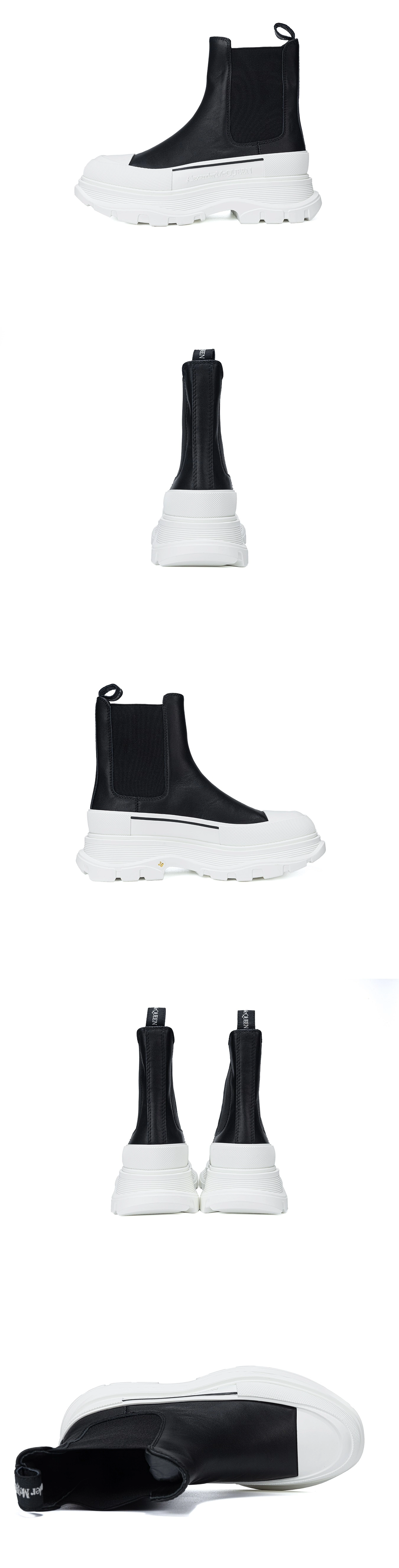 [ALEXANDER MCQUEEN] 알렉산더 맥퀸 투톤 트레드 슬릭 첼시부츠 블랙 남녀공용