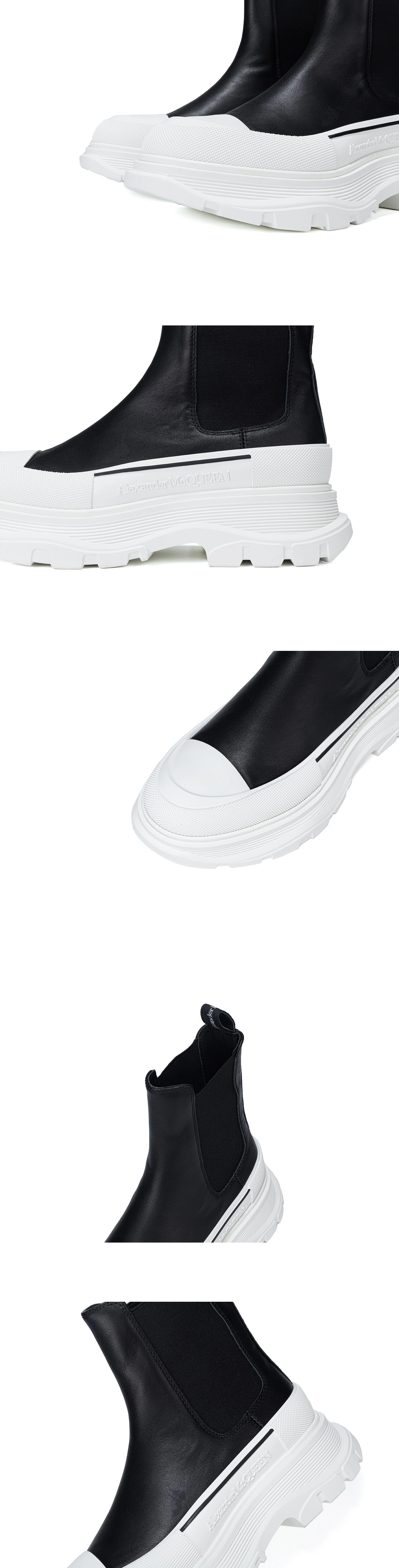 [ALEXANDER MCQUEEN] 알렉산더 맥퀸 투톤 트레드 슬릭 첼시부츠 블랙 남녀공용