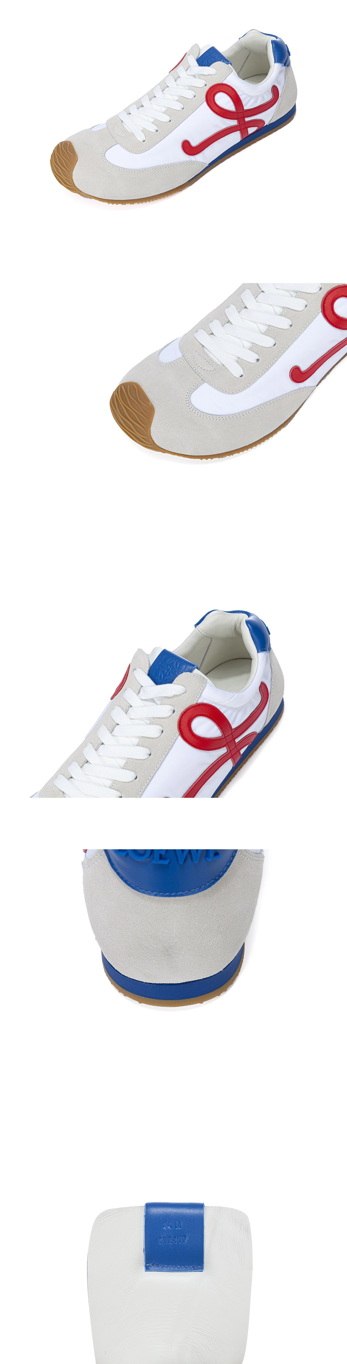 [LOEWE] 로에베 발레 러너 2.0 나일론 앤 카프스킨 스니커즈 화이트레드 LLBR282X02-4868 남녀공용 (HR)