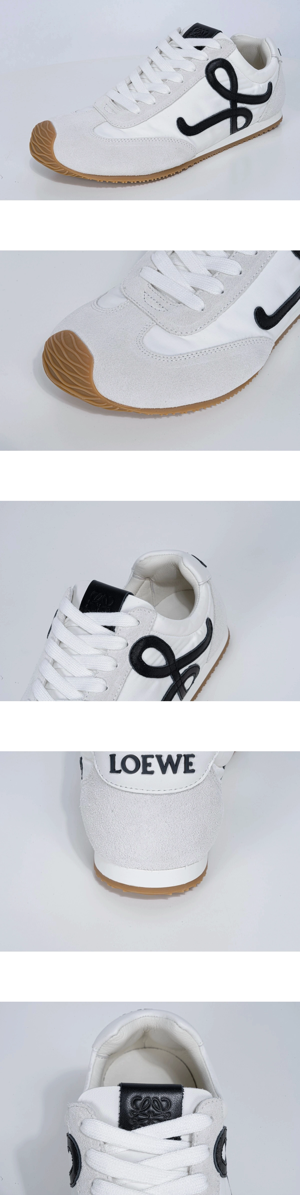 [LOEWE] 로에베발레 러너 2.0 나일론 앤 카프스킨 스니커즈 화이트블랙 M816282XB3-2101 남녀공용 (HR)