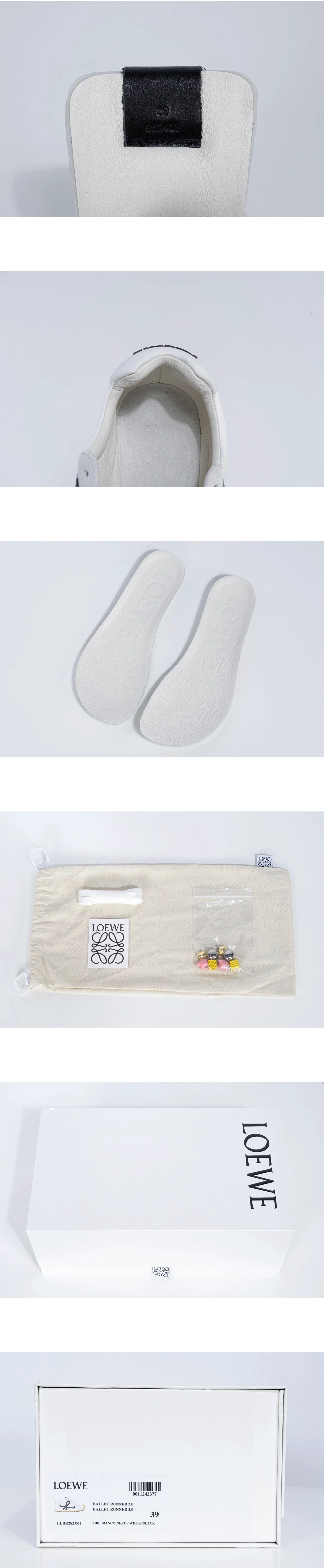 [LOEWE] 로에베발레 러너 2.0 나일론 앤 카프스킨 스니커즈 화이트블랙 M816282XB3-2101 남녀공용 (HR)