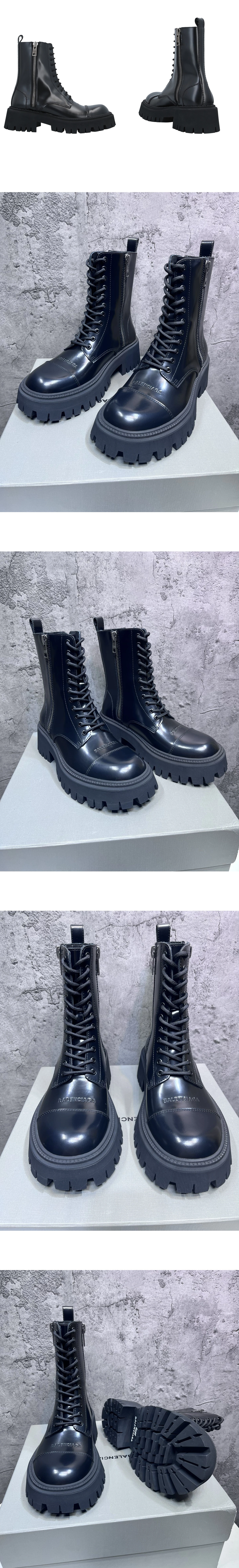 [BALENCIAGA] 발렌시아가 트랙터 레이스업 지퍼 부츠 블랙 617420WA8E91000 남성용 (CC)