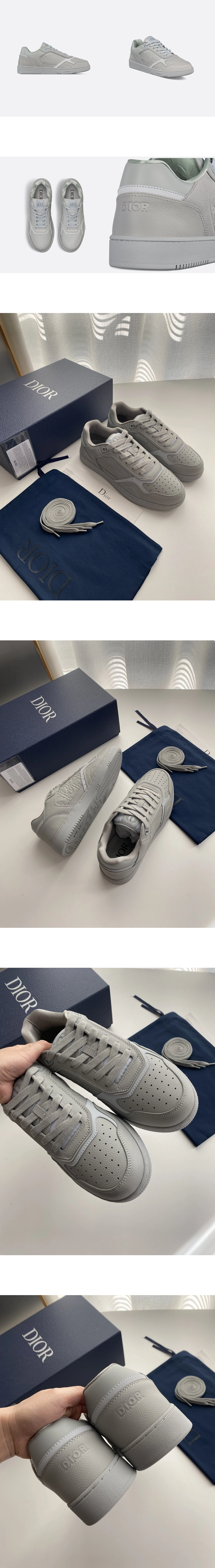 [DIOR] 디올 B27 로우탑 스니커즈 그래비티 레더 그레이 3SN272ZAY-H868 남성용