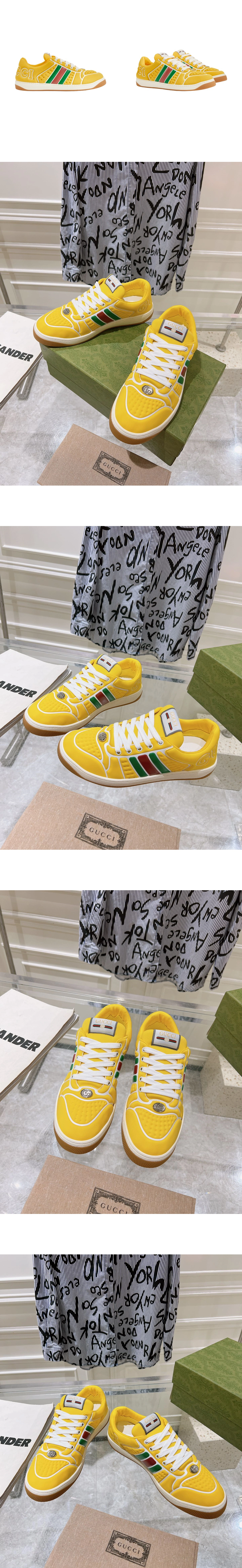 [GUCCI] 구찌 스크리너 스니커즈 웹 옐로우 782906-FAC6S-7042 남녀공용