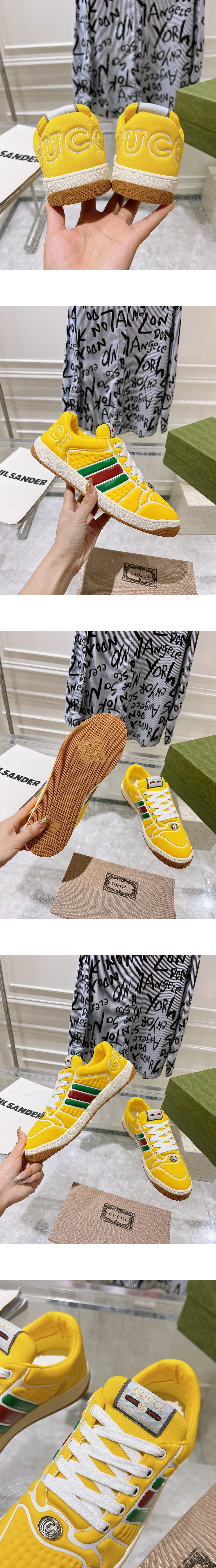[GUCCI] 구찌 스크리너 스니커즈 웹 옐로우 782906-FAC6S-7042 남녀공용