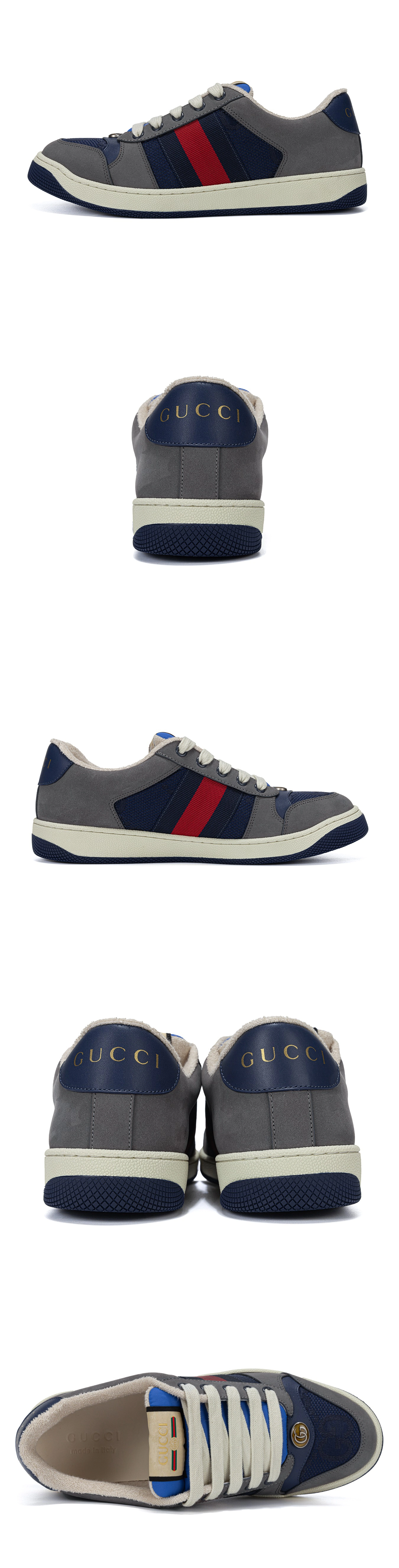 [GUCCI] 구찌 GG 스크리너 스니커즈 그레이 블루레드 576223 FAA3T 4551 남녀공용