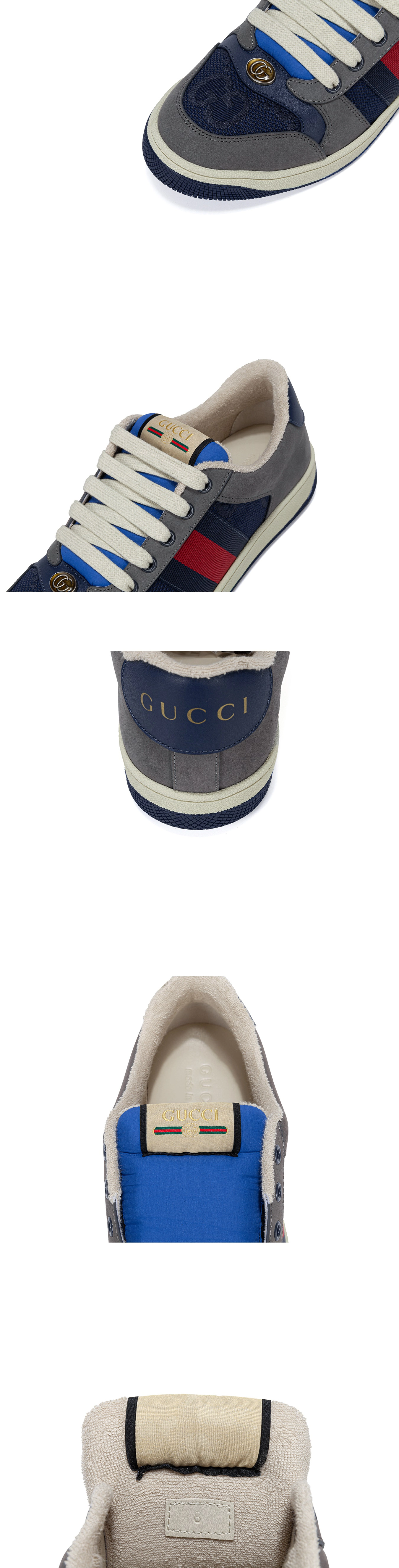 [GUCCI] 구찌 GG 스크리너 스니커즈 그레이 블루레드 576223 FAA3T 4551 남녀공용