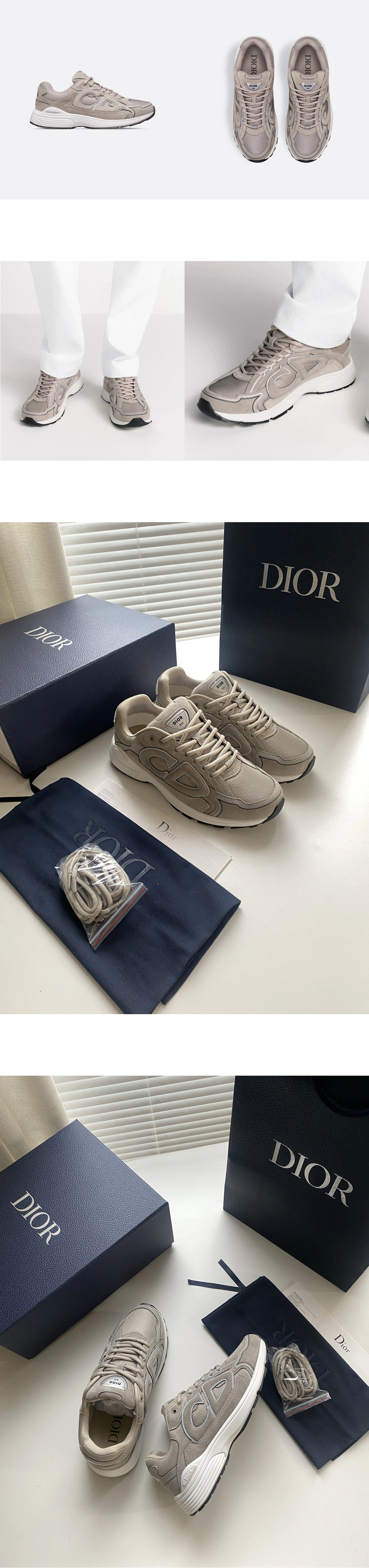 [DIOR] 디올 B30 Countdown 스니커즈 스웨이드 그레이 3SN279ZEI_H858 남녀공용