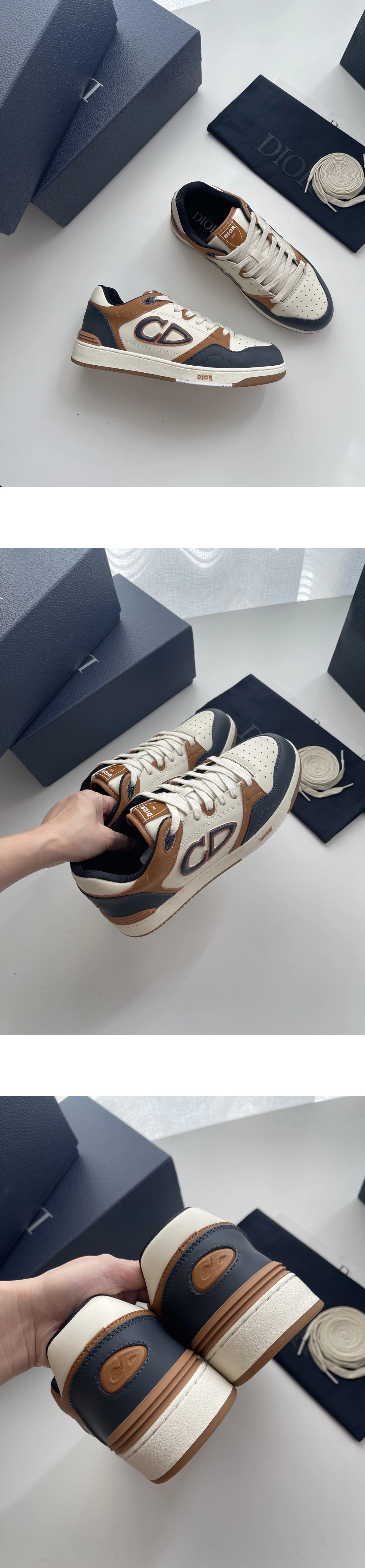 [DIOR] 디올 B57 Dribble 로우탑 스니커즈 브라운 3SN318ZXT_H595 남녀공용