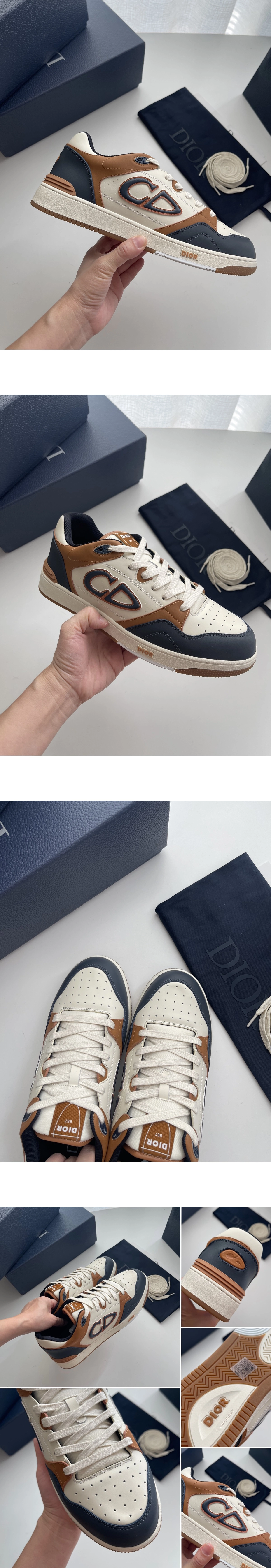 [DIOR] 디올 B57 Dribble 로우탑 스니커즈 브라운 3SN318ZXT_H595 남녀공용