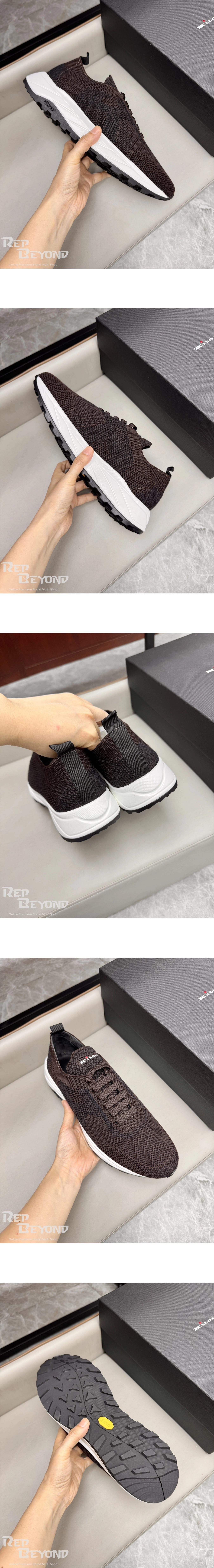 [Kiton] 키톤 러닝 클래식 스니커즈 브라운 남성용