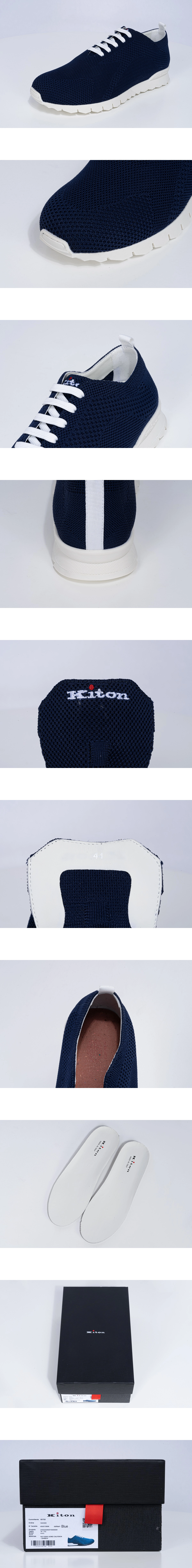 [Kiton] 키톤 니트 핏 러닝 스니커즈 블루 남성용