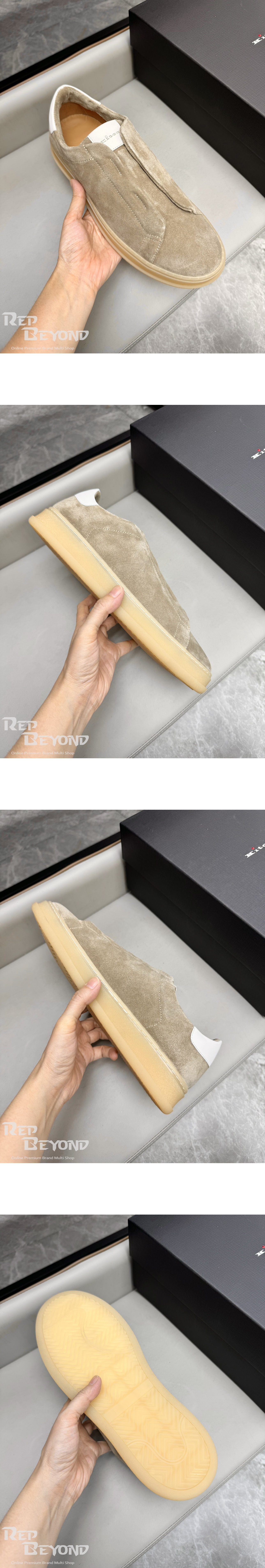 [Kiton] 키톤 스웨이드 스니커즈 샌드 남성용