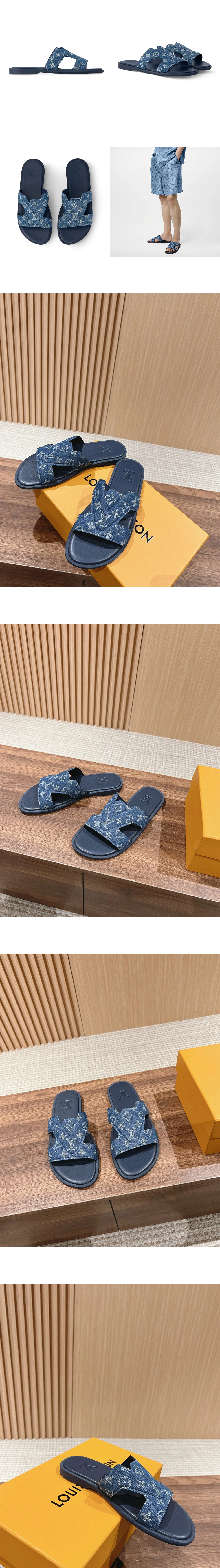 [LOUIS VUITTON] 루이비통 LV 오아시스 뮬 블루 1AC69T 남성용