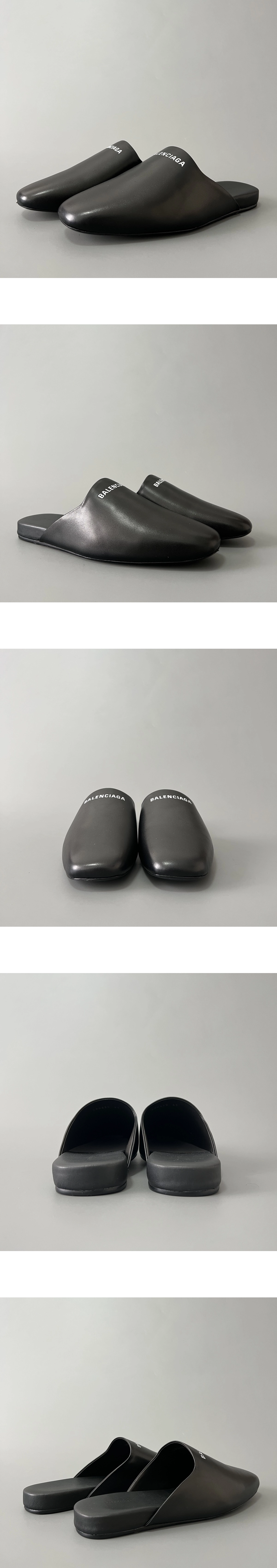 [BALENCIAGA] 발렌시아가 코지 로고 뮬 블랙 남성용