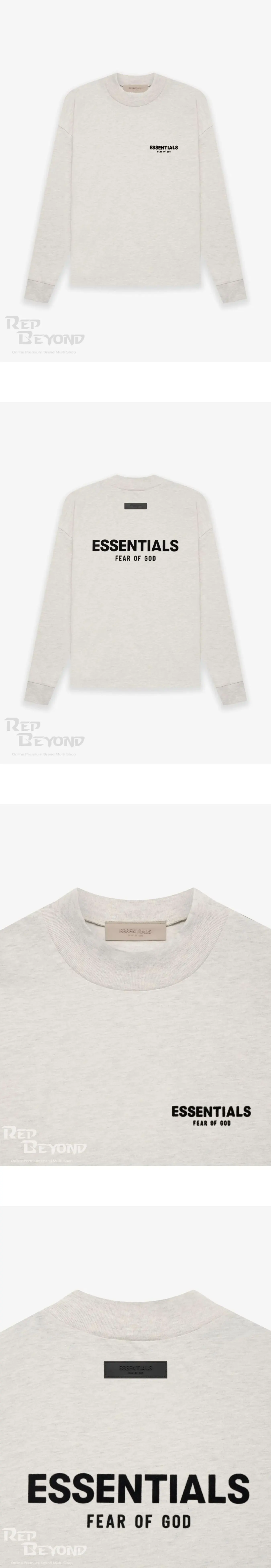 [FEAR OF GOD] 남성 피어오브갓 에센셜 로고 롱 슬리브 티셔츠