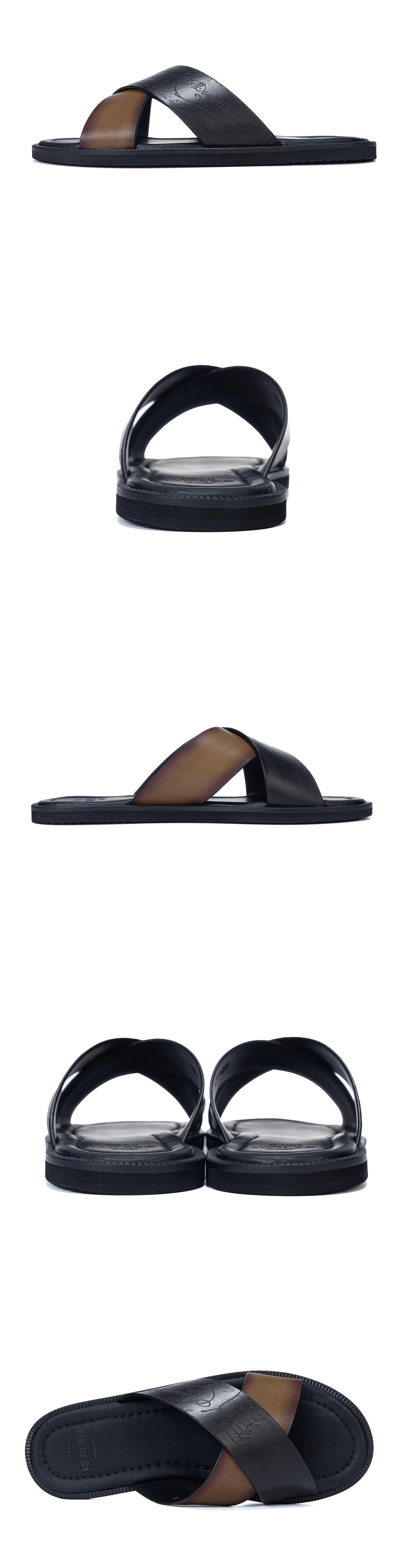 [BERLUTI] 벨루티 시프노스 스크리토 레더 샌들 블랙브라운 S5438-V33 남성용
