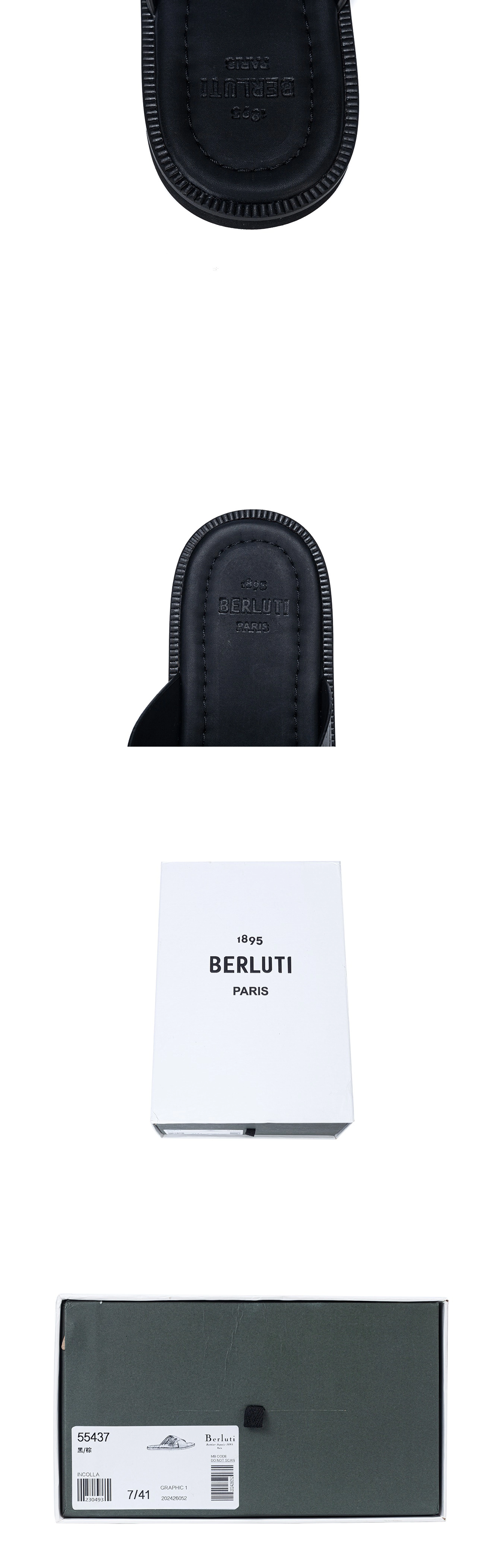 [BERLUTI] 벨루티 시프노스 스크리토 레더 샌들 블랙브라운 S5438-V33 남성용