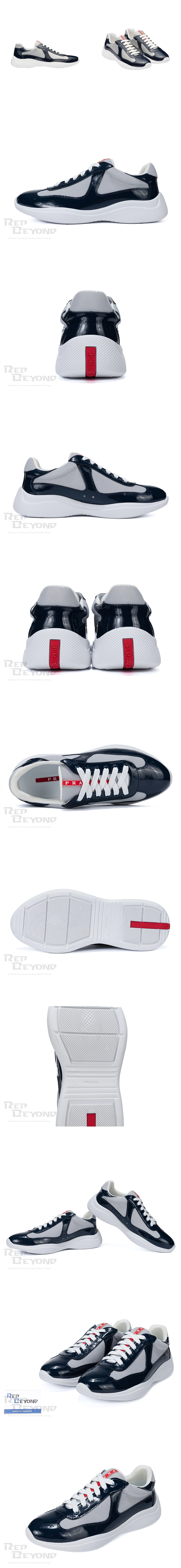 [PRADA] 프라다 아메리카 컵 스니커즈 네이비 4E3400-ASZ-F0FJT 남녀공용