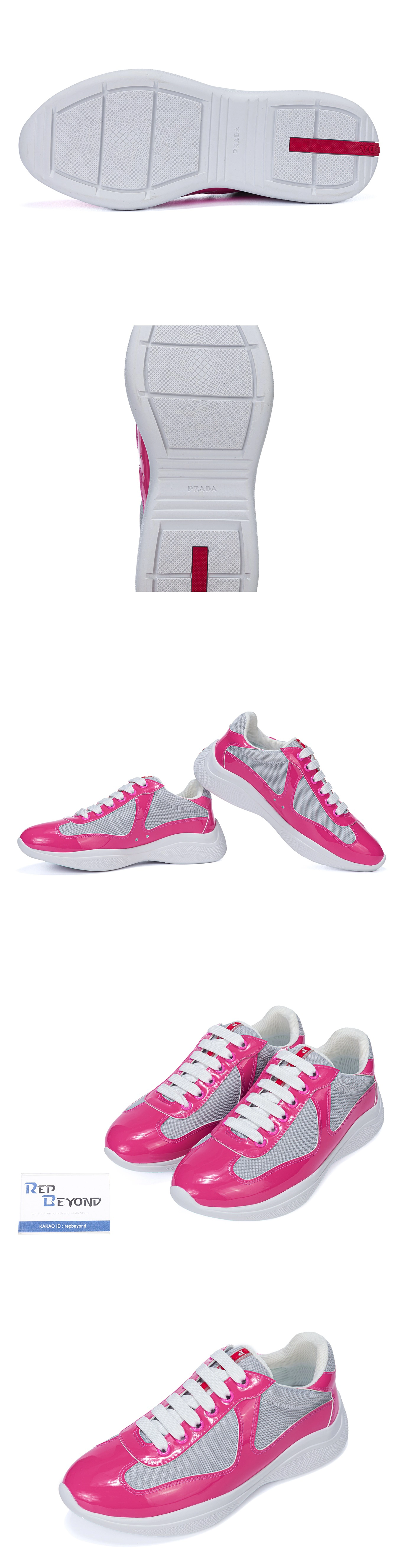 [PRADA] 프라다 아메리카 컵 스니커즈 핑크 3E6420-ASZ-F0505 남녀공용