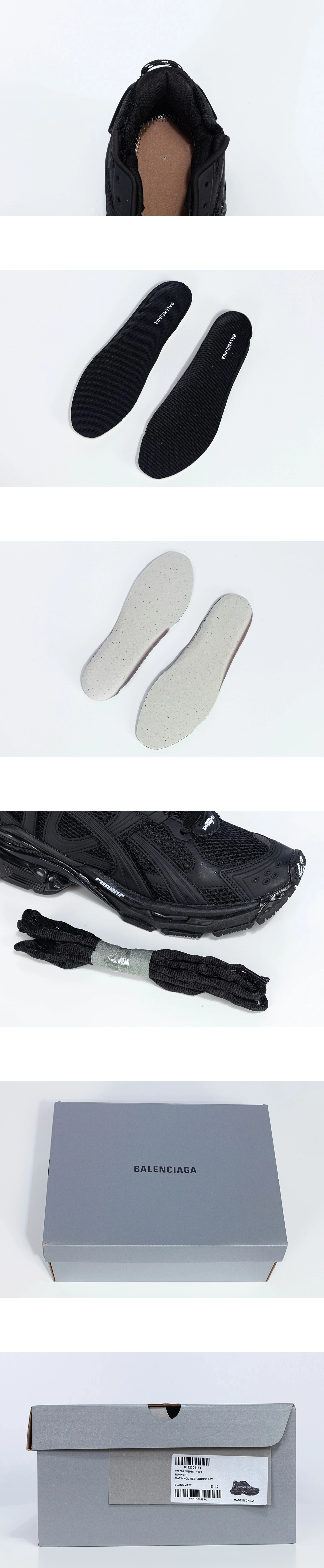 [BALENCIAGA] 발렌시아가 러너 스니커즈 블랙 772774W3RBT1000 남녀공용 (ZH)